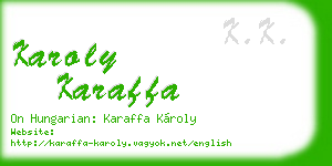 karoly karaffa business card