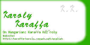 karoly karaffa business card